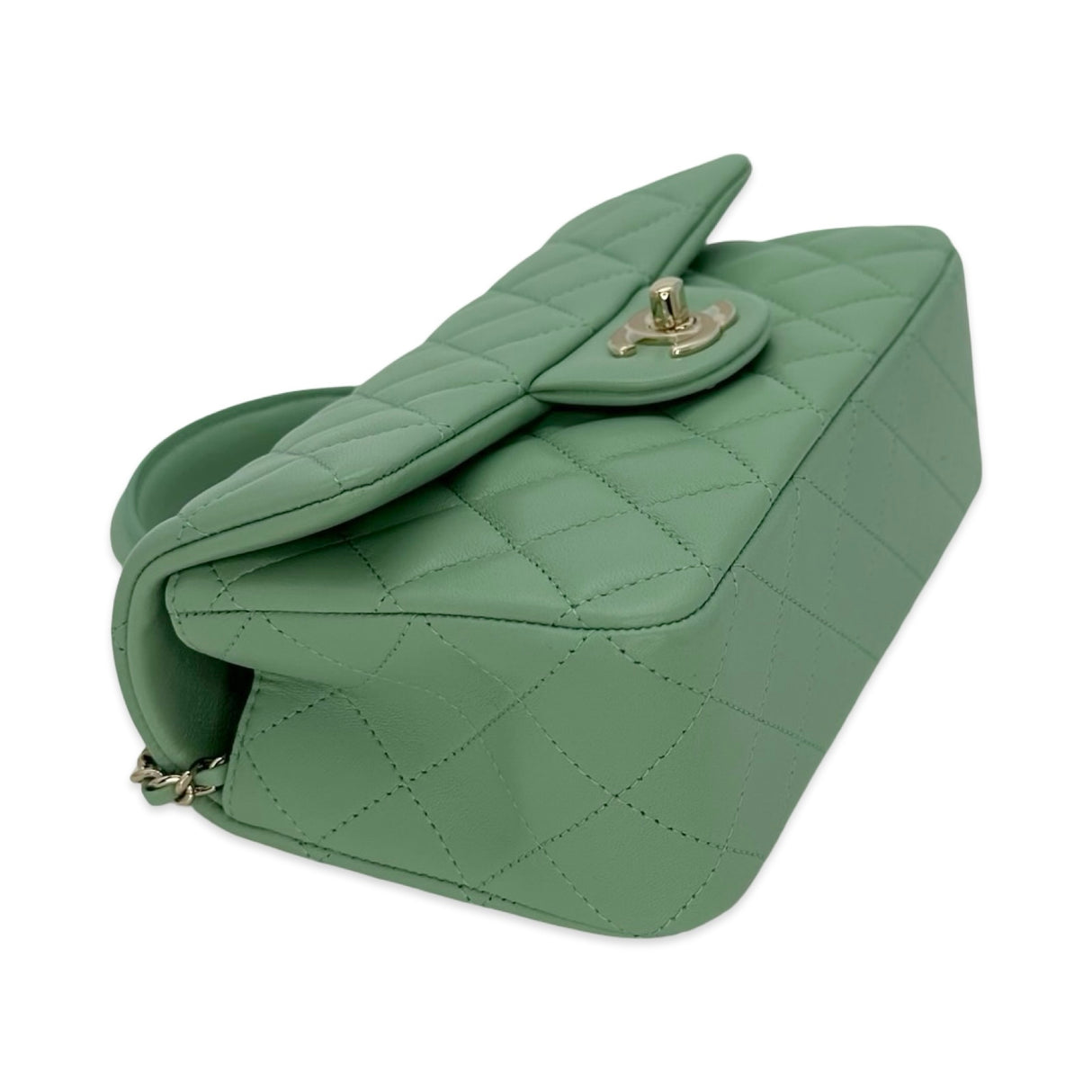 CHANEL: Quilted Lambskin Mini Top Handle Flap bag