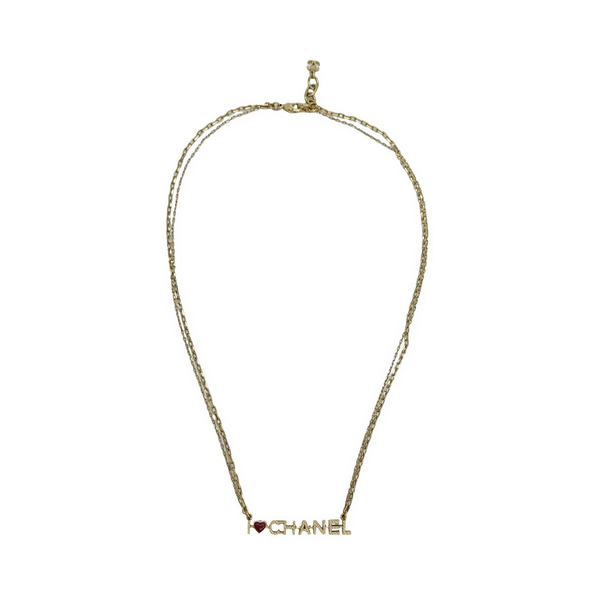 CHANEL: I Heart Chanel Enamel Necklace