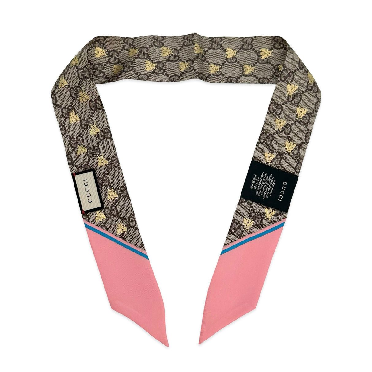 GUCCI: Silk GG Bee Neck Scarf