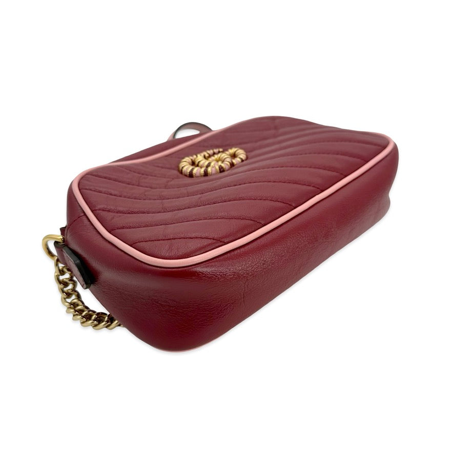 GUCCI: Quilted Leather GG Torchon Small Marmont Camera Bag