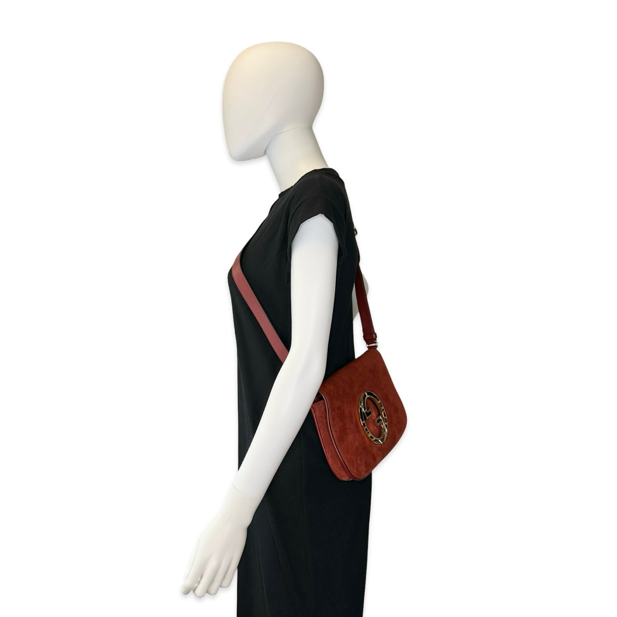 GUCCI: Suede Blondie Small Saddle Bag