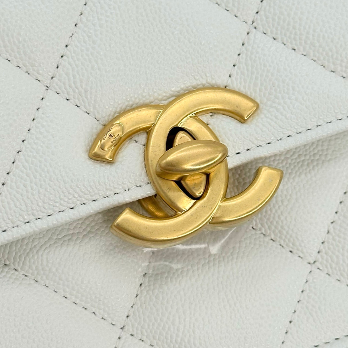 CHANEL: Quilted Caviar Small Chain Flap Bag