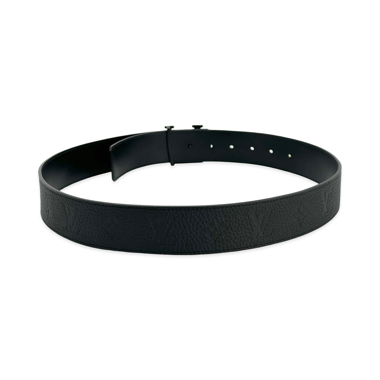 LOUIS VUITTON: Monogram Taurillon Reversible Initiales Belt