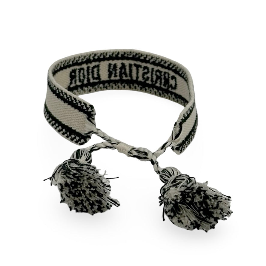 CHRISTIAN DIOR: Embroidered Cotton Bracelet