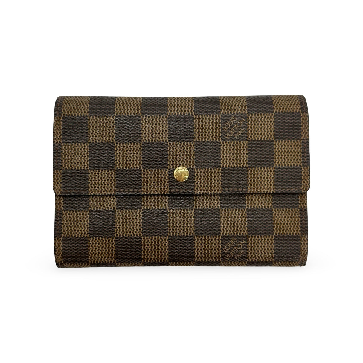 LOUIS VUITTON: Damier Ebene Porte Tresor Etui Trifold Wallet