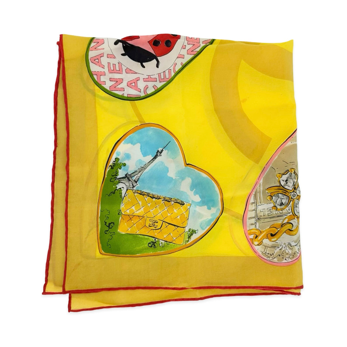 CHANEL: Silk Coco Hearts Scarf