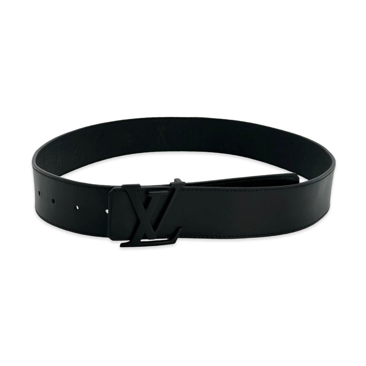 LOUIS VUITTON: Monogram Taurillon Reversible Initiales Belt