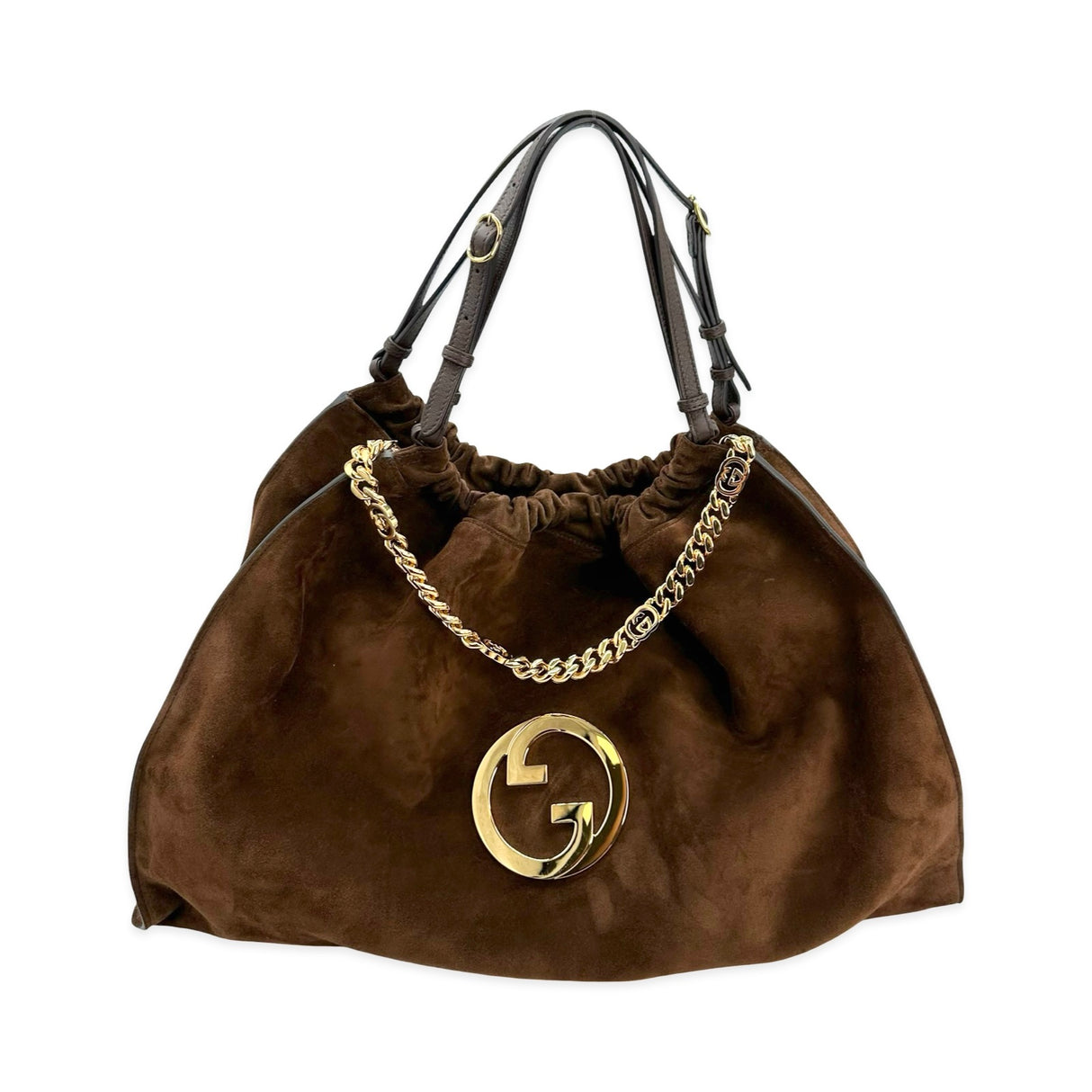 GUCCI: Suede Large Blondie Hobo