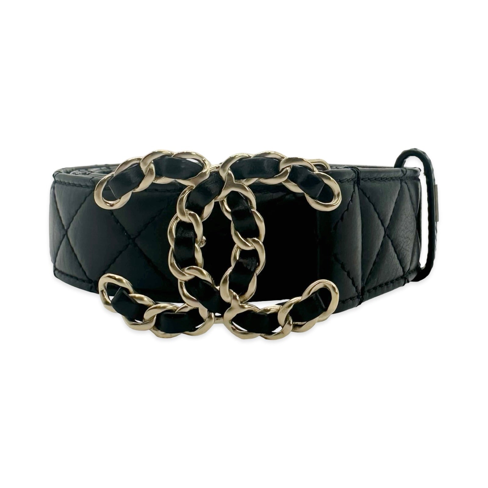 Chanel Belt Leather Black Leather belt - Calfskin & metal, black, burgundy & silver  main image 4