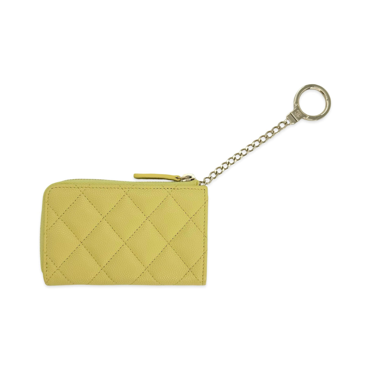 CHANEL: Quilted Caviar Classic Zipped Key Holder