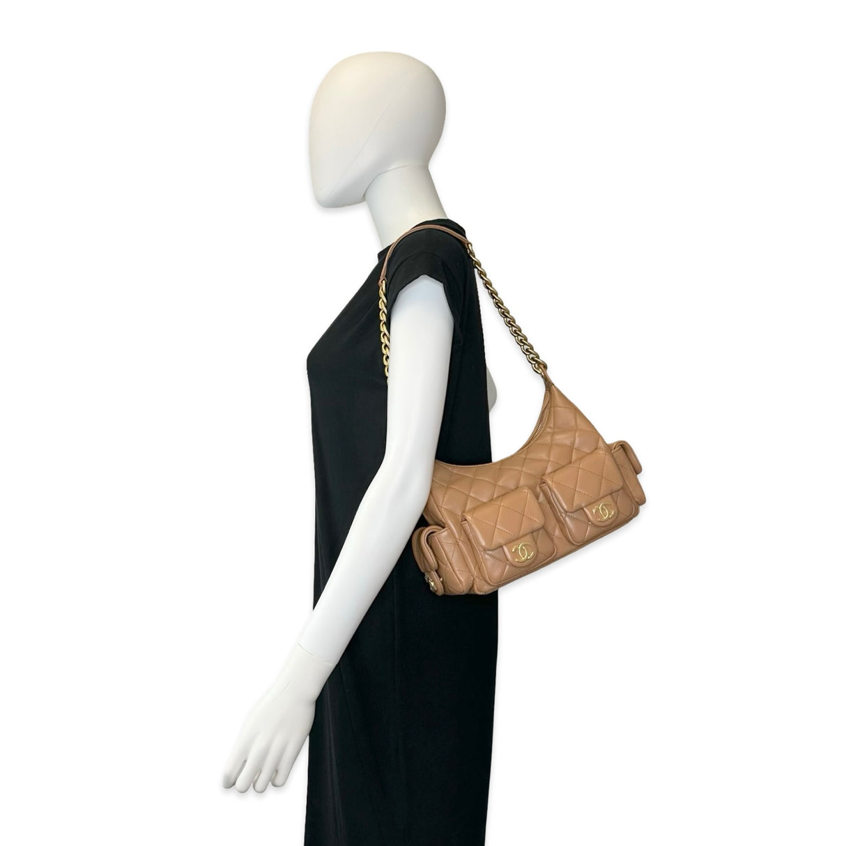 CHANEL: Quilted Lambskin Trendy Pocket Hobo Bag