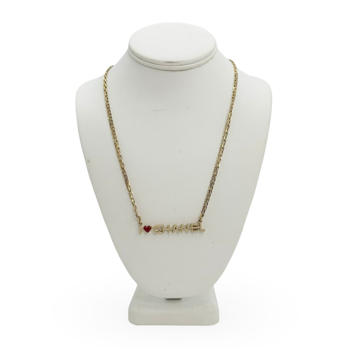 CHANEL: I Heart Chanel Enamel Necklace
