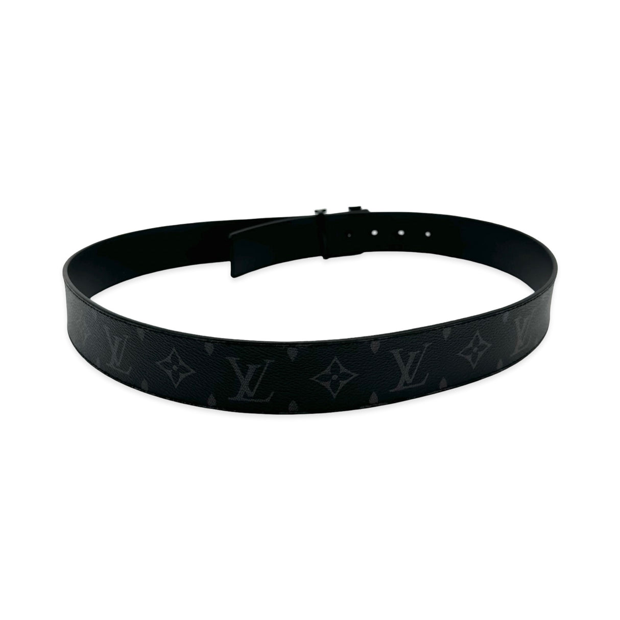 LOUIS VUITTON: Monogram Eclipse LV Initiales Belt