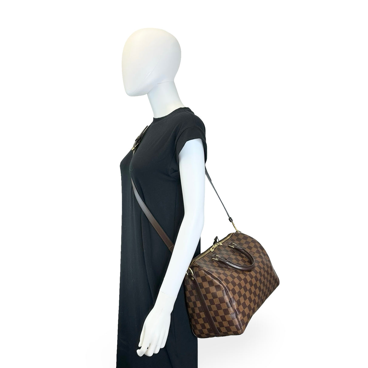 LOUIS VUITTON: Damier Ebene Speedy Bandouliere 30