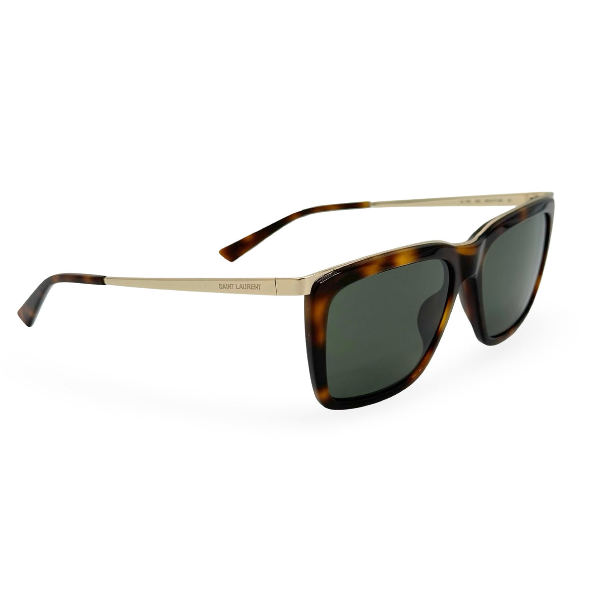 SAINT LAURENT: Tortoiseshell Square Sunglasses
