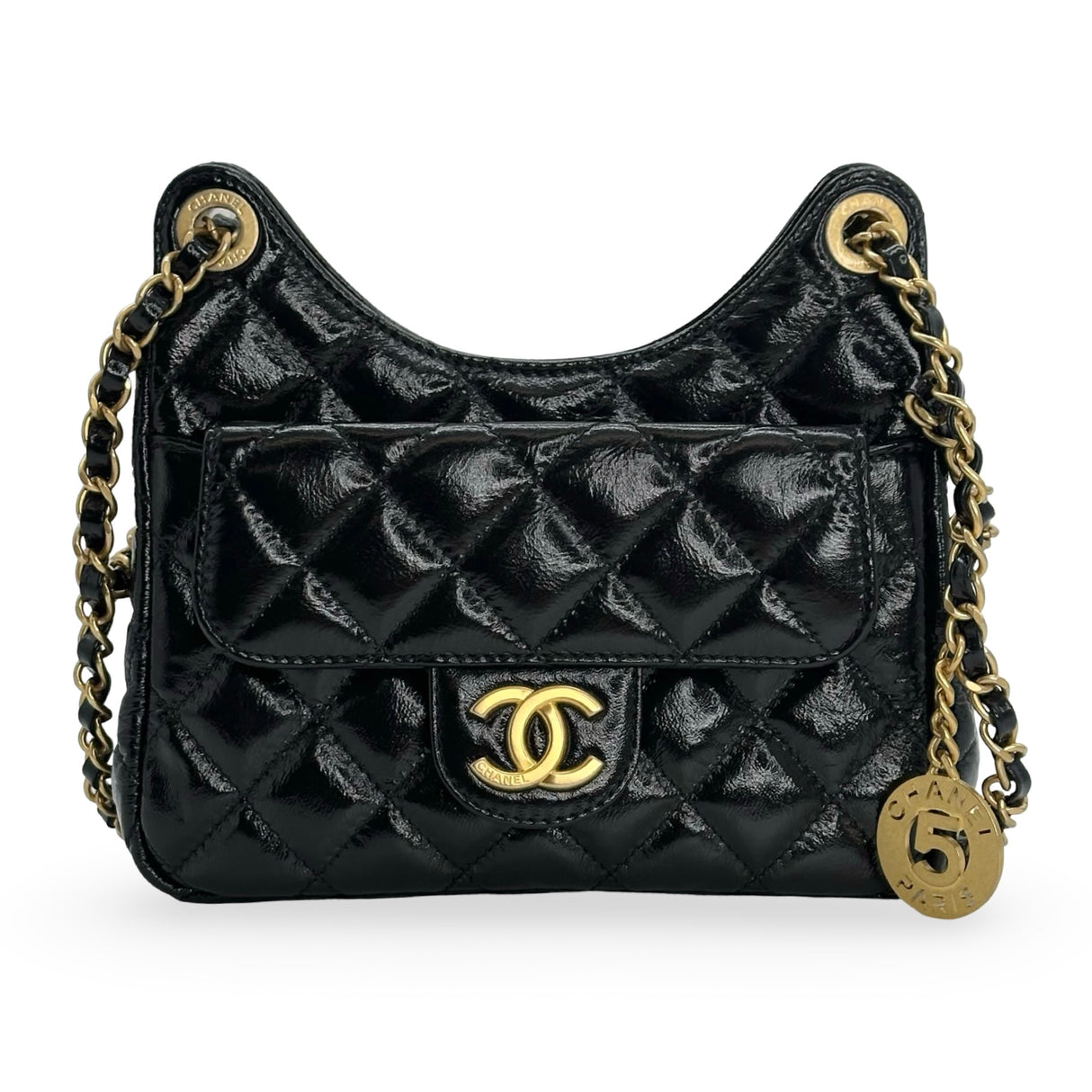CHANEL: Quilted Calfskin Small Wavy Hobo