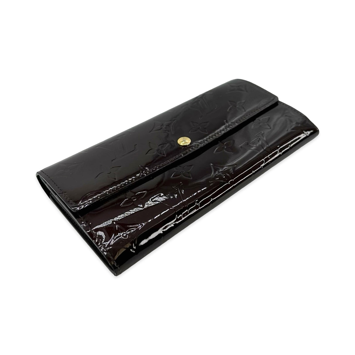 LOUIS VUITTON: Monogram Vernis Sarah Wallet