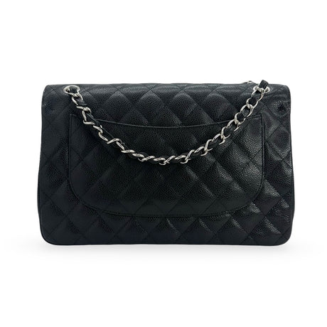 CHANEL: Quilted Caviar Jumbo Classic Double Flap