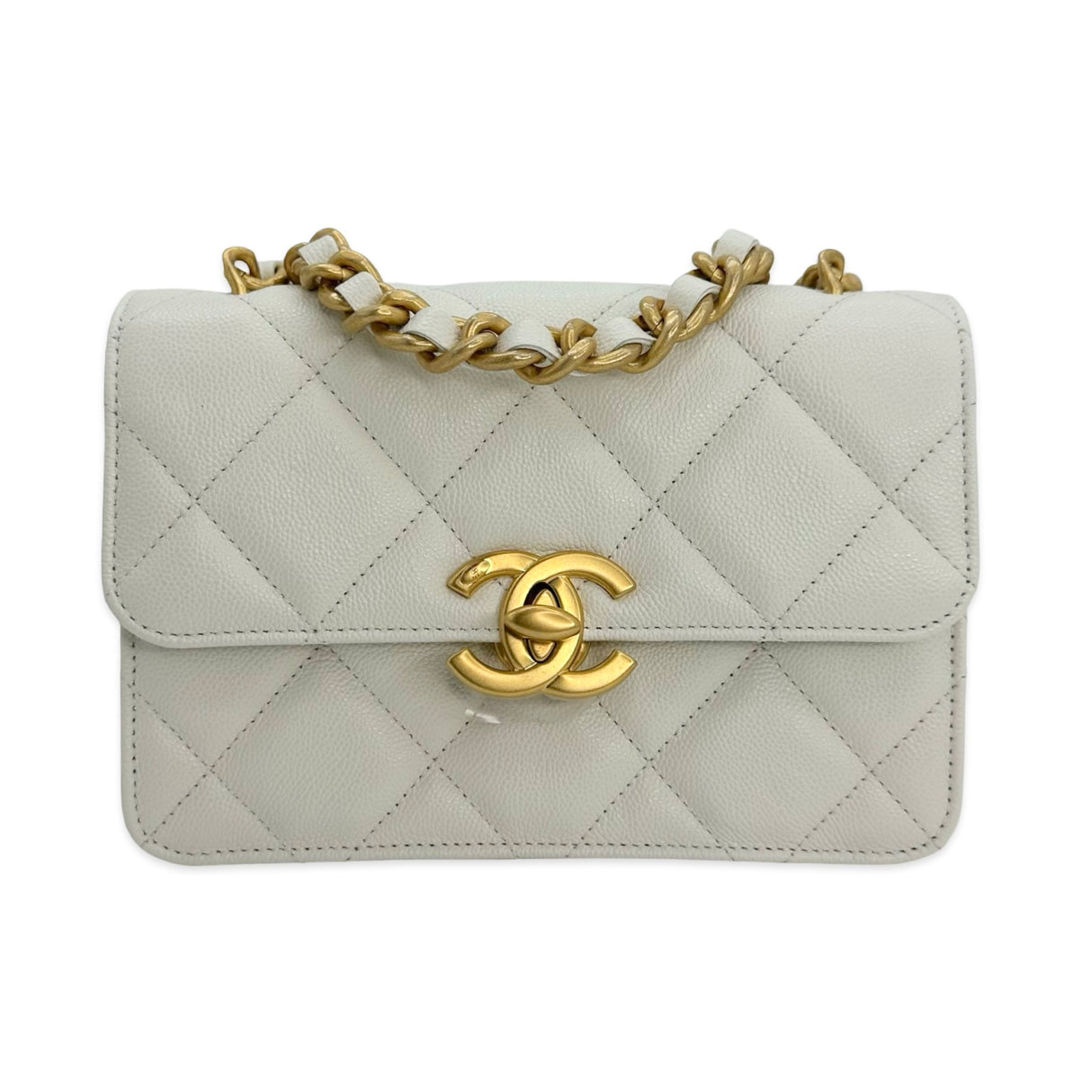 CHANEL: Quilted Caviar Small Chain Flap Bag