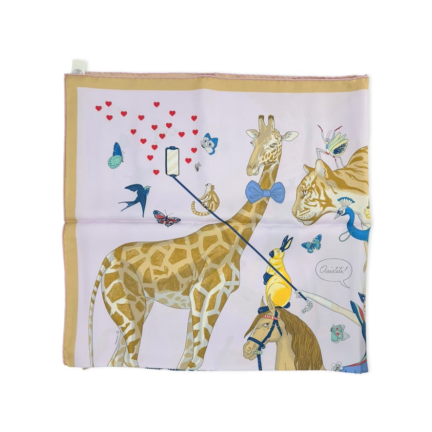 HERMES: Silk Ouistiti Story 90 Scarf