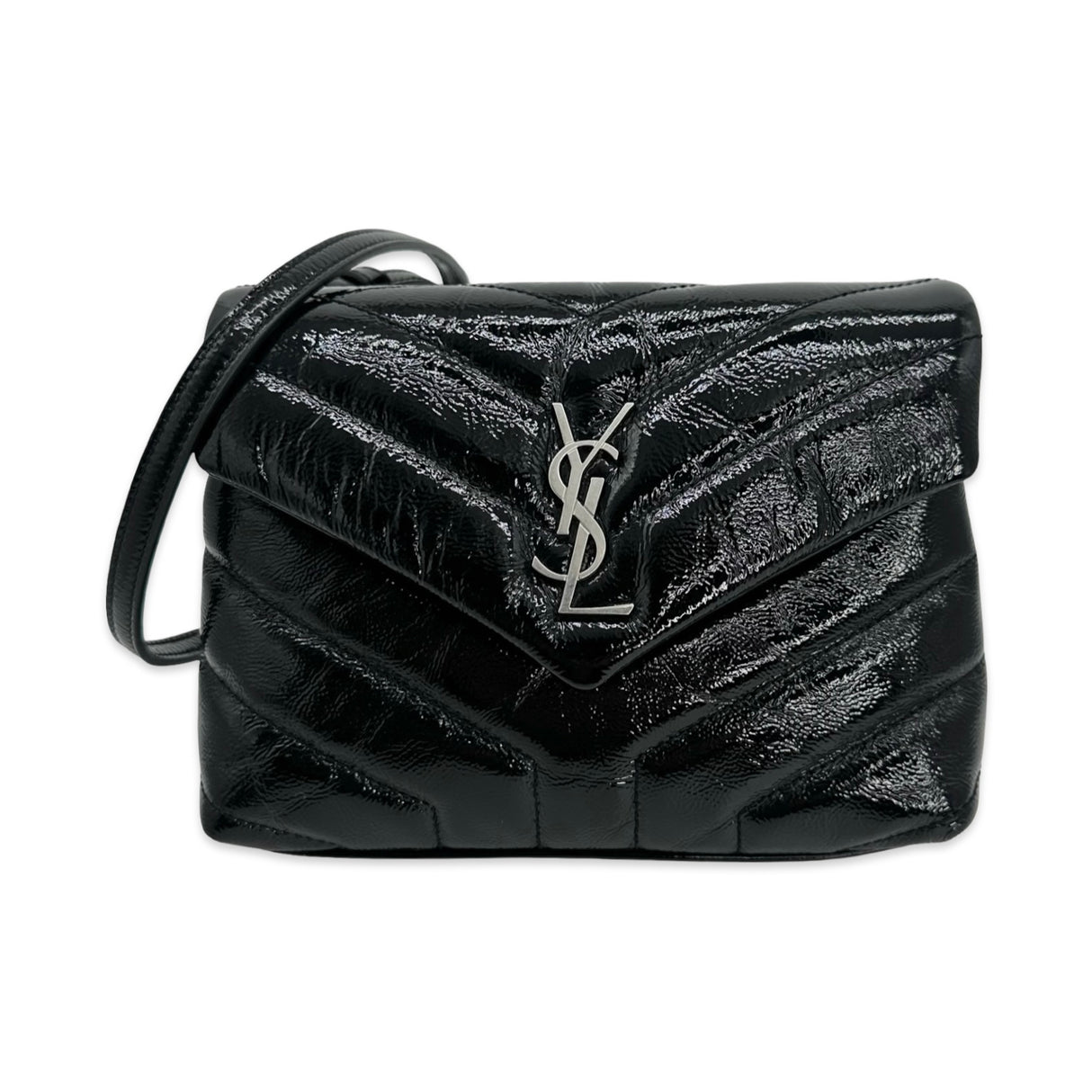 SAINT LAURENT: Quilted Patent Toy Loulou