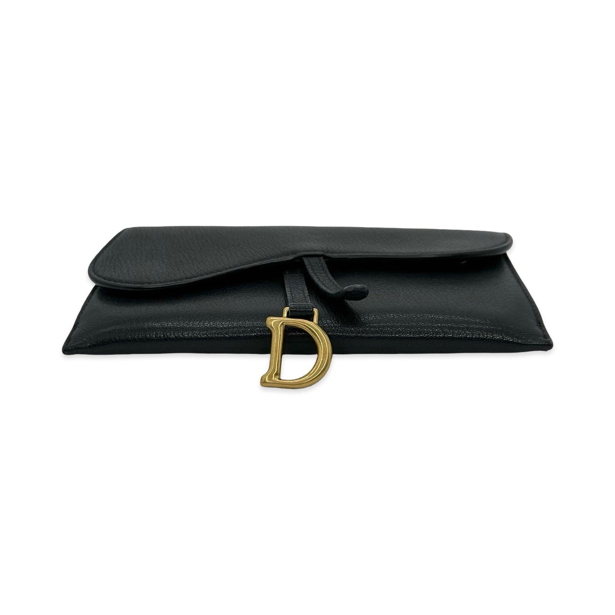 CHRISTIAN DIOR: Calfskin Long Saddle Wallet with Chain