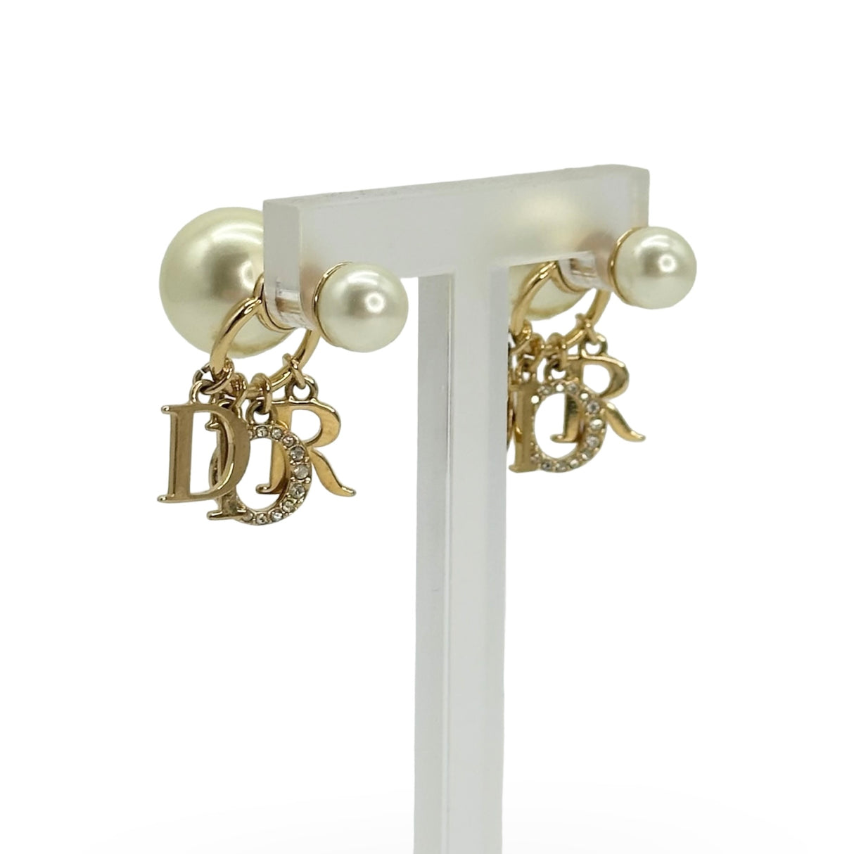 CHRISTIAN DIOR: Pearl Tribales Charm Earring