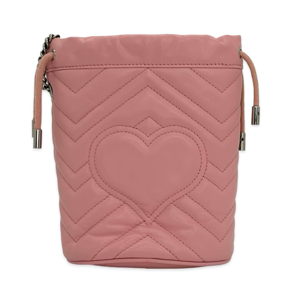 GUCCI: Quilted Leather GG Marmont Mini Bucket Bag