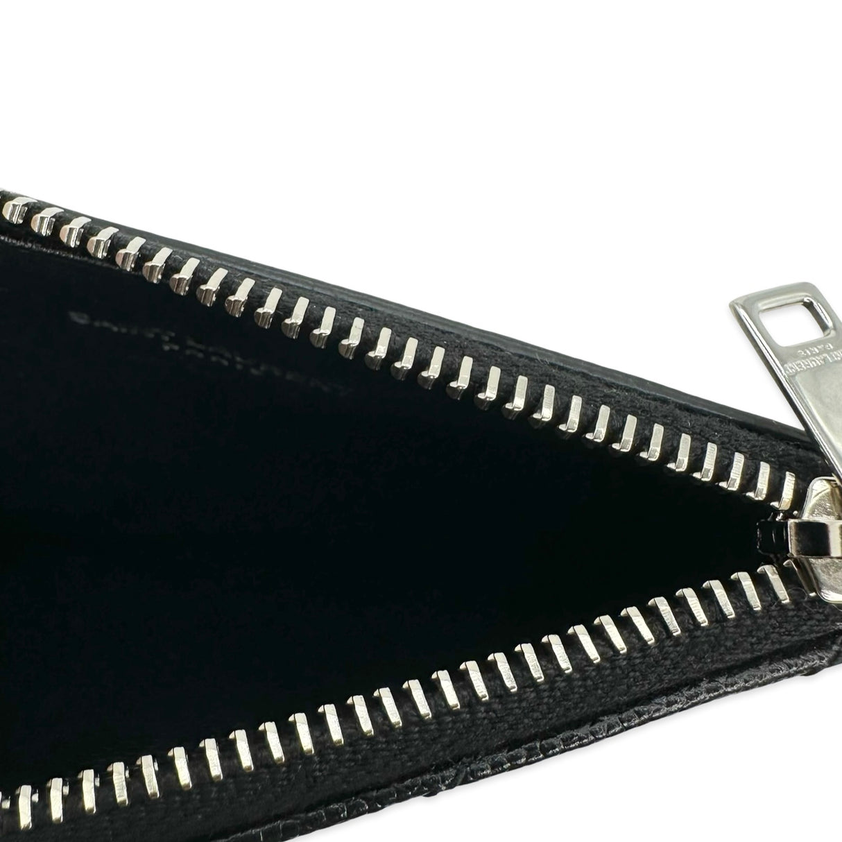 SAINT LAURENT: Quilted Grain de Poudre Fragments Zip Card Case