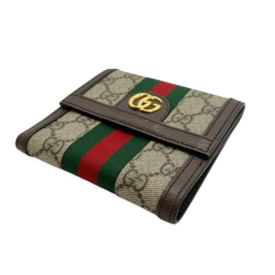 GUCCI: GG Supreme Ophidia French Flap Wallet