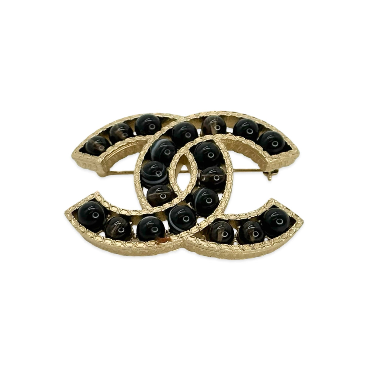 CHANEL: Stone Bead CC Brooch