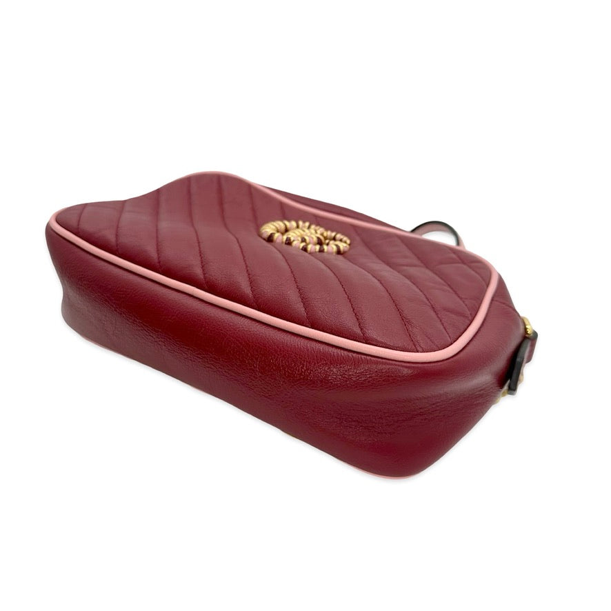 GUCCI: Quilted Leather GG Torchon Small Marmont Camera Bag