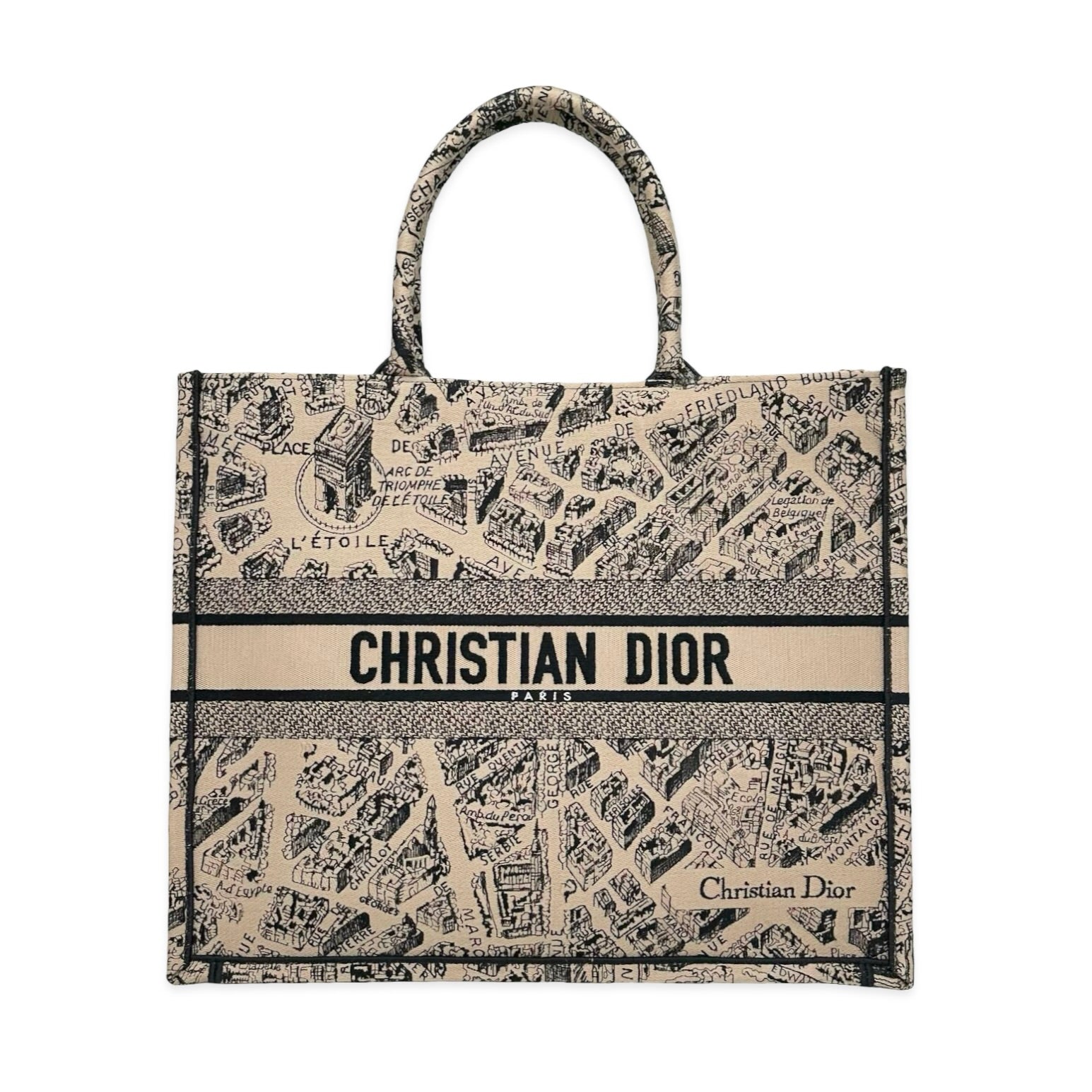 バッグ Christian Dior Book Tote (Plan de Paris) CHRISTIAN DIOR: Embroidered Plan de Paris Large Book Tote