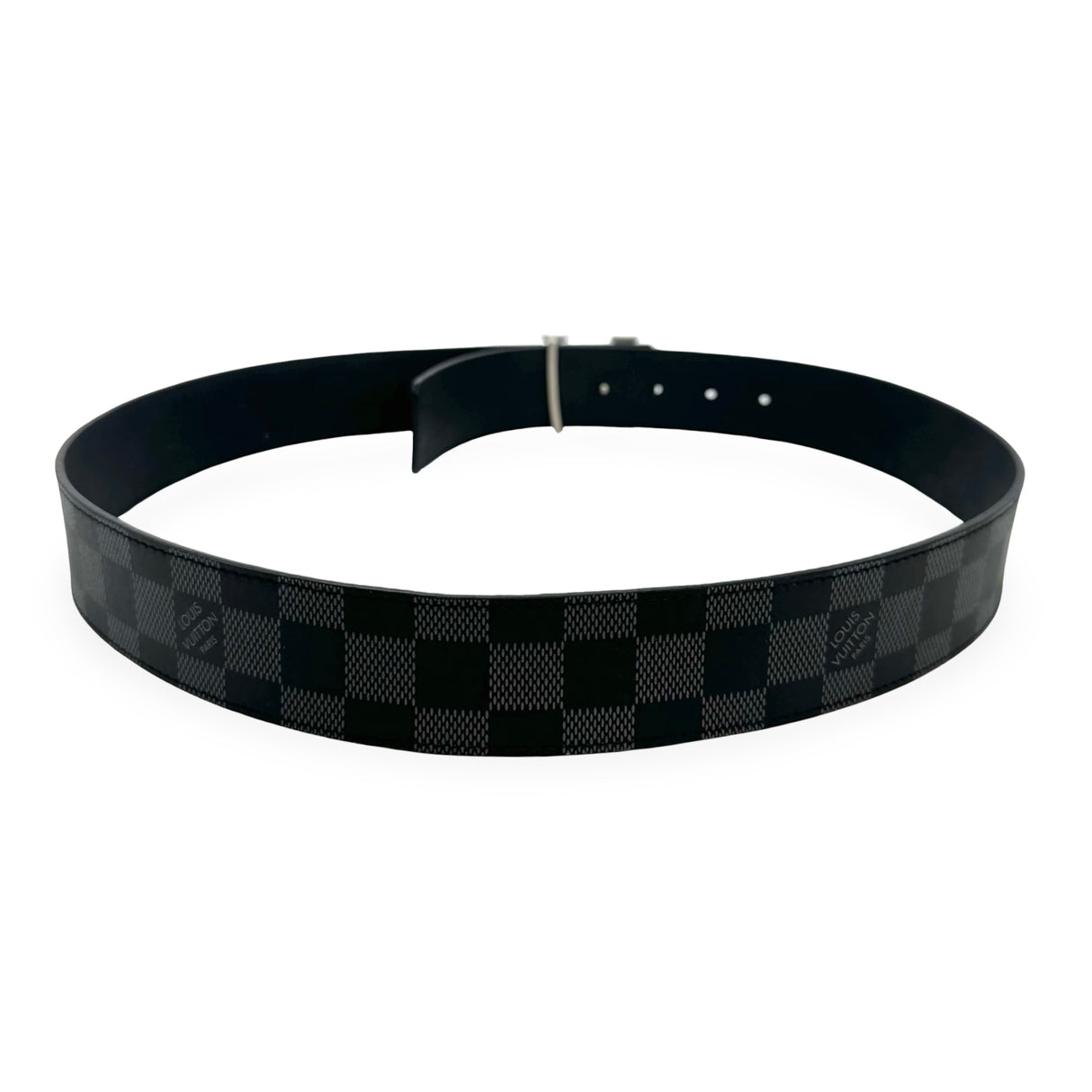 LOUIS VUITTON: Damier Graphite 40mm Reversible Initiales Belt
