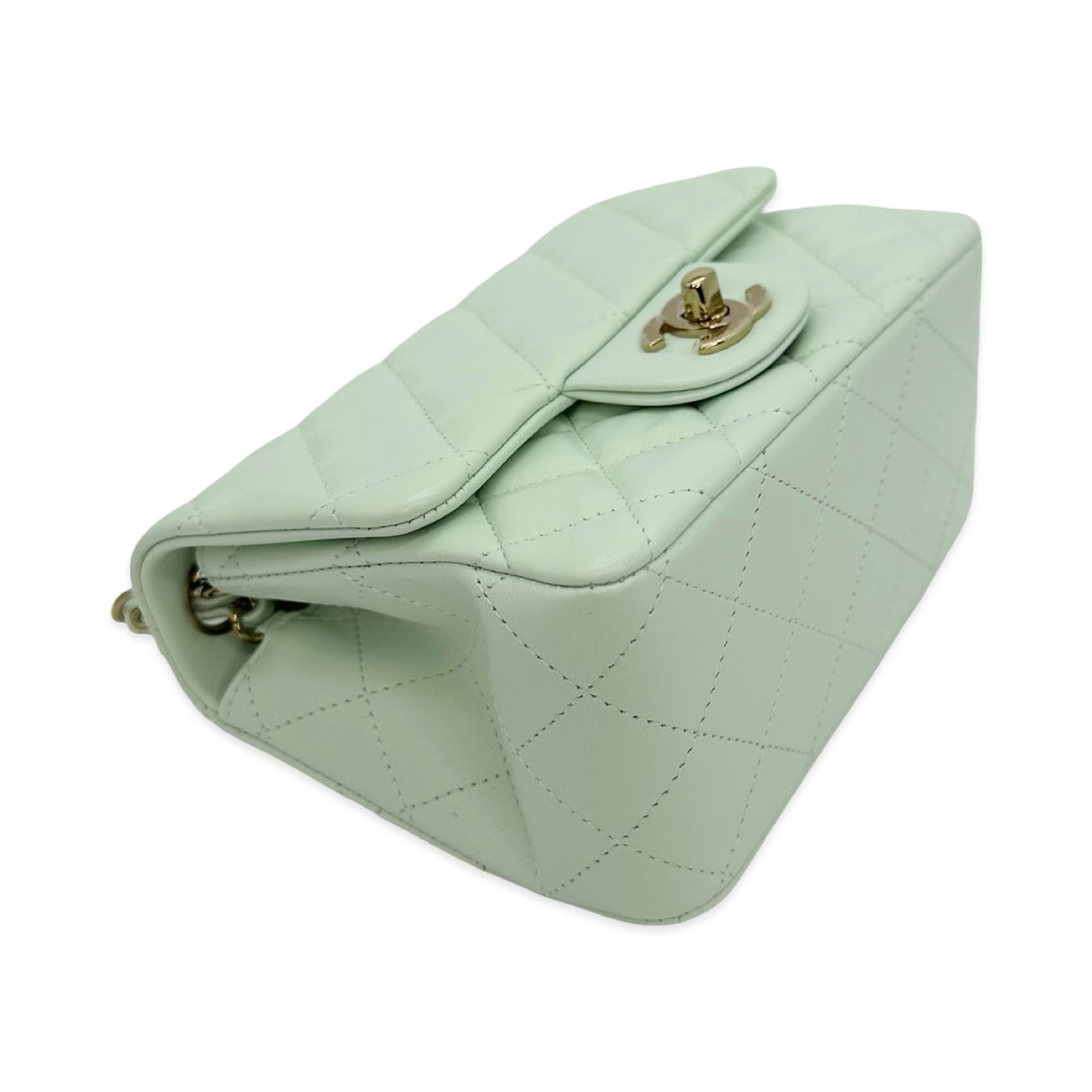 CHANEL: Quilted Lambskin Mini Classic Square Flap Bag