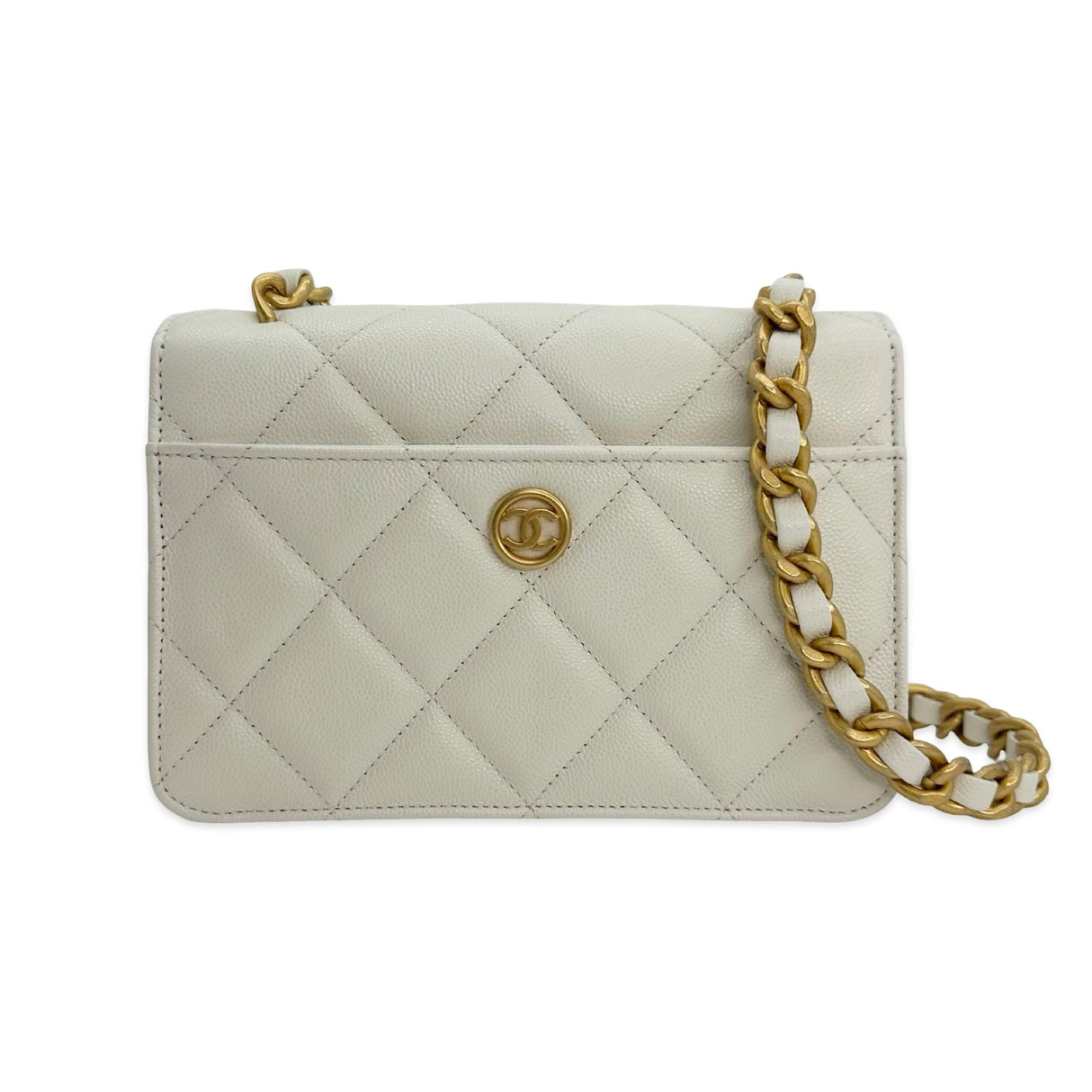 CHANEL: Quilted Caviar Small Chain Flap Bag