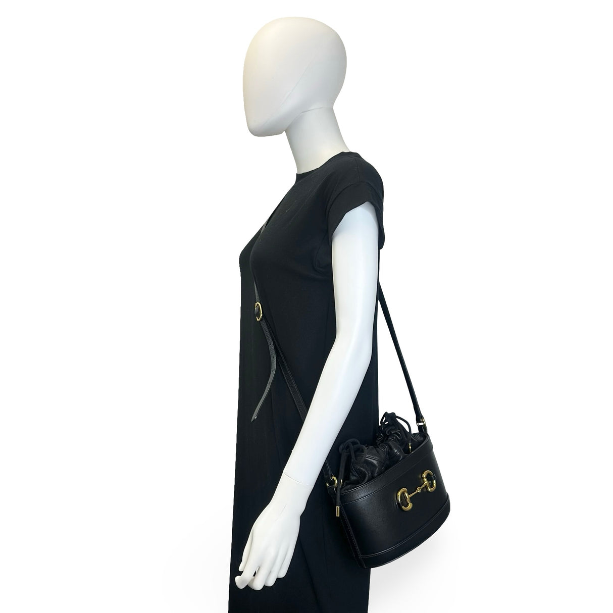 GUCCI: Leather Horsebit 1955 Bucket Bag