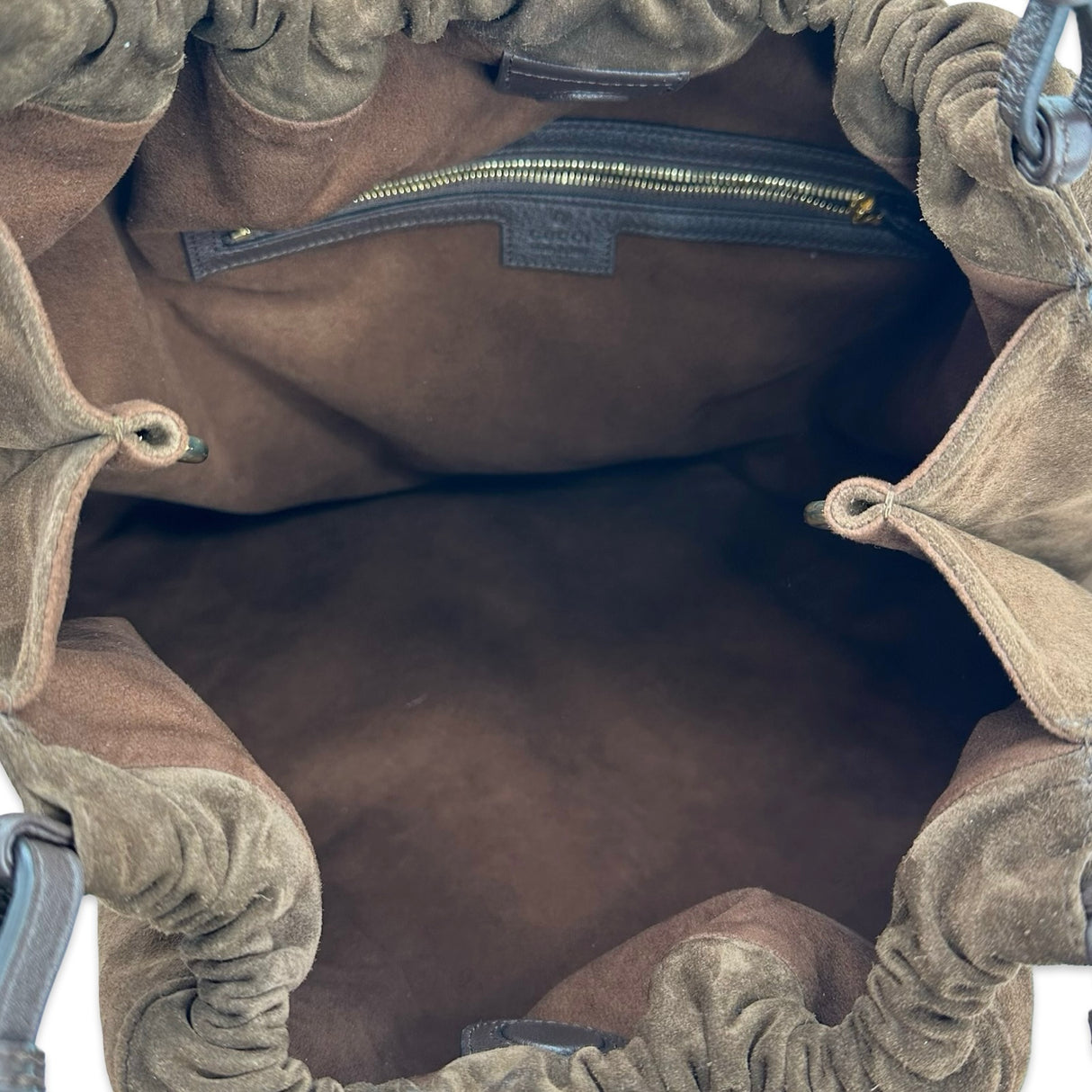 GUCCI: Suede Large Blondie Hobo