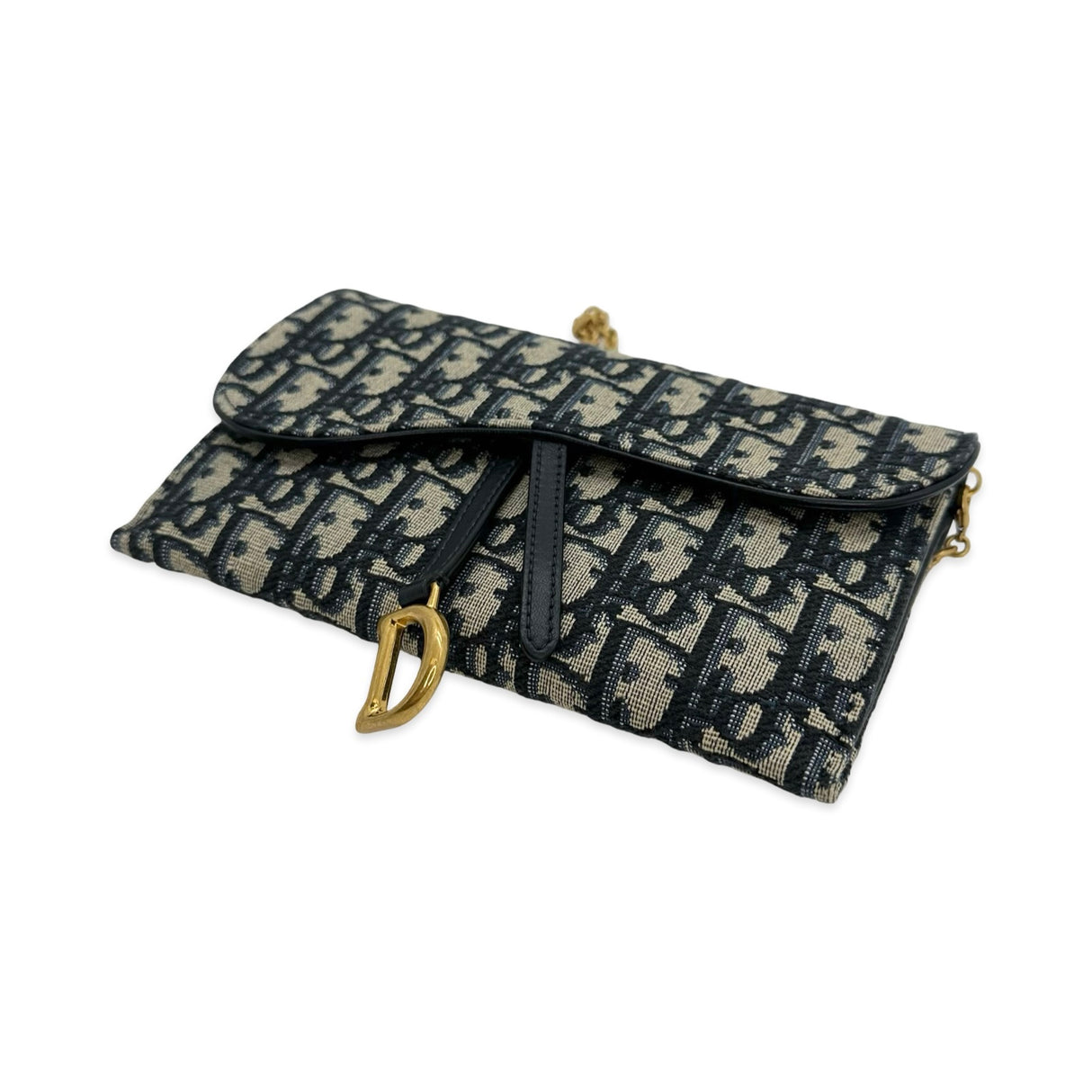 Oblique Long Saddle Wallet with Chain