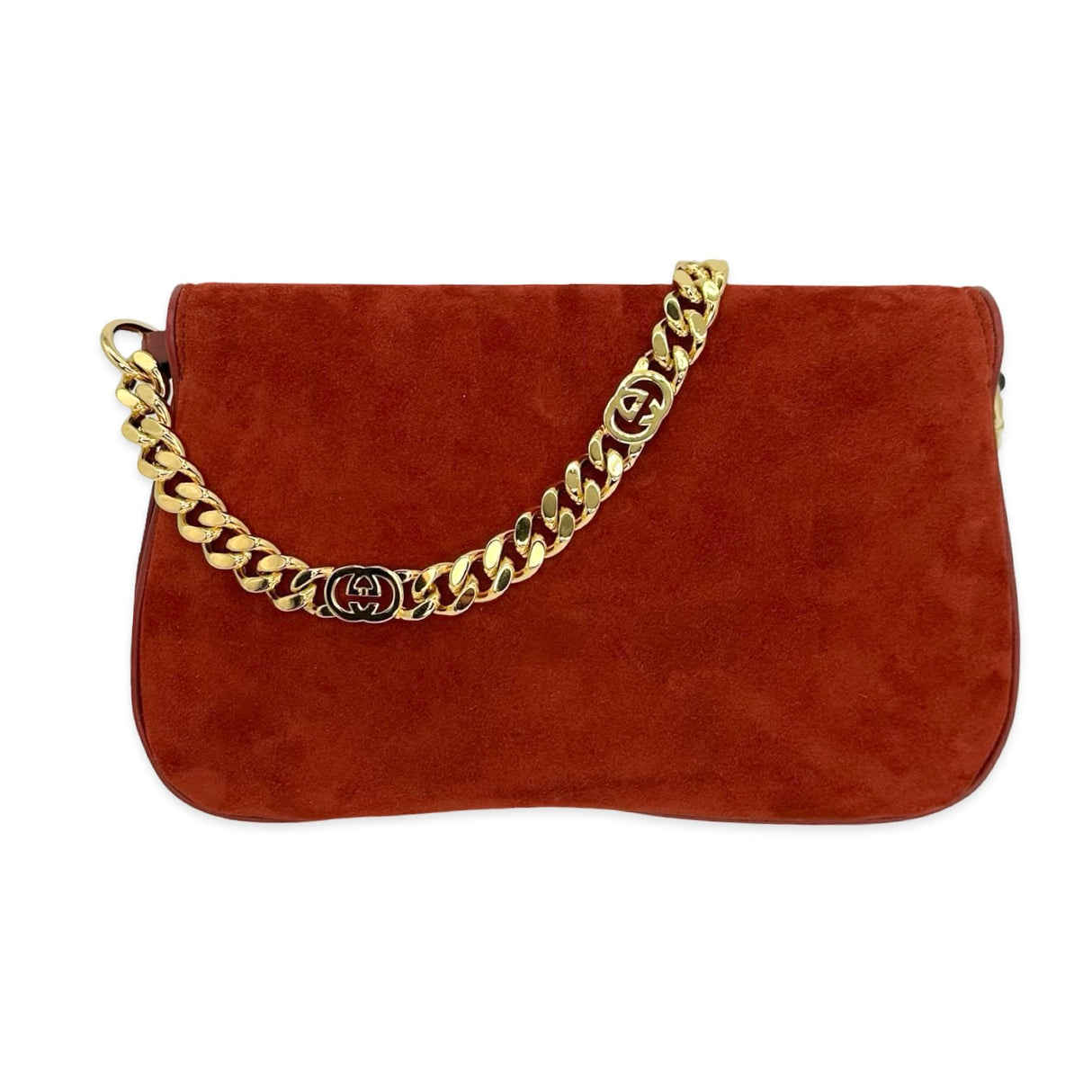 GUCCI: Suede Blondie Small Saddle Bag