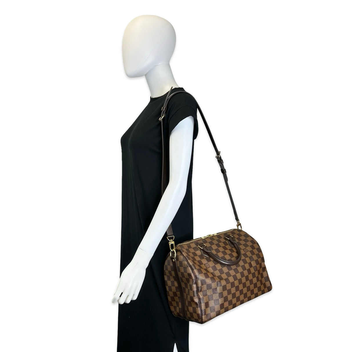 LOUIS VUITTON: Damier Ebene Speedy Bandouliere 30