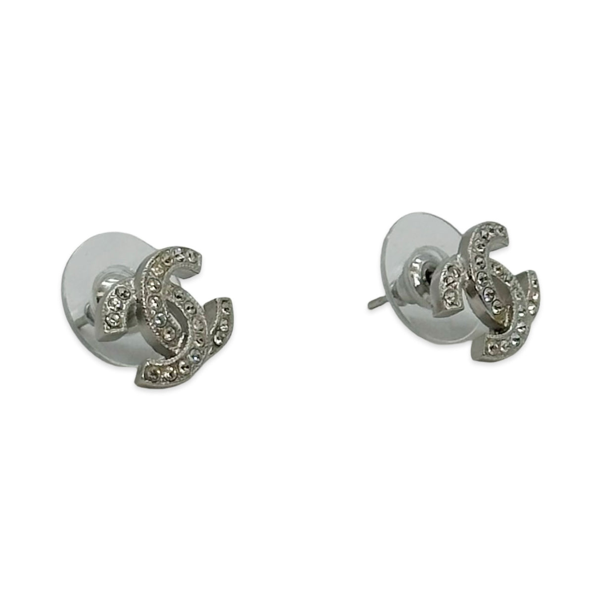 CHANEL: Crystal CC Post Earrings