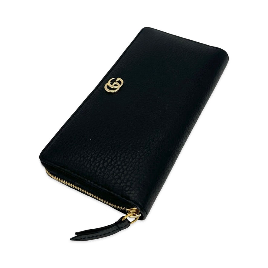 Grained Calfskin GG Marmont Zip Around Wallet