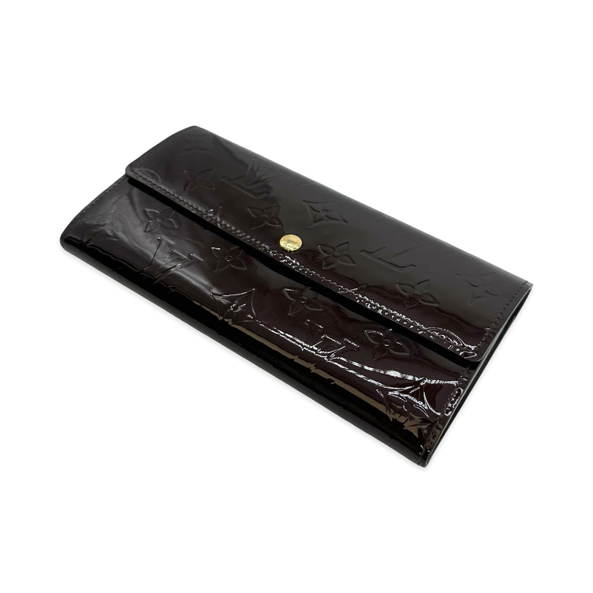 LOUIS VUITTON: Monogram Vernis Sarah Wallet