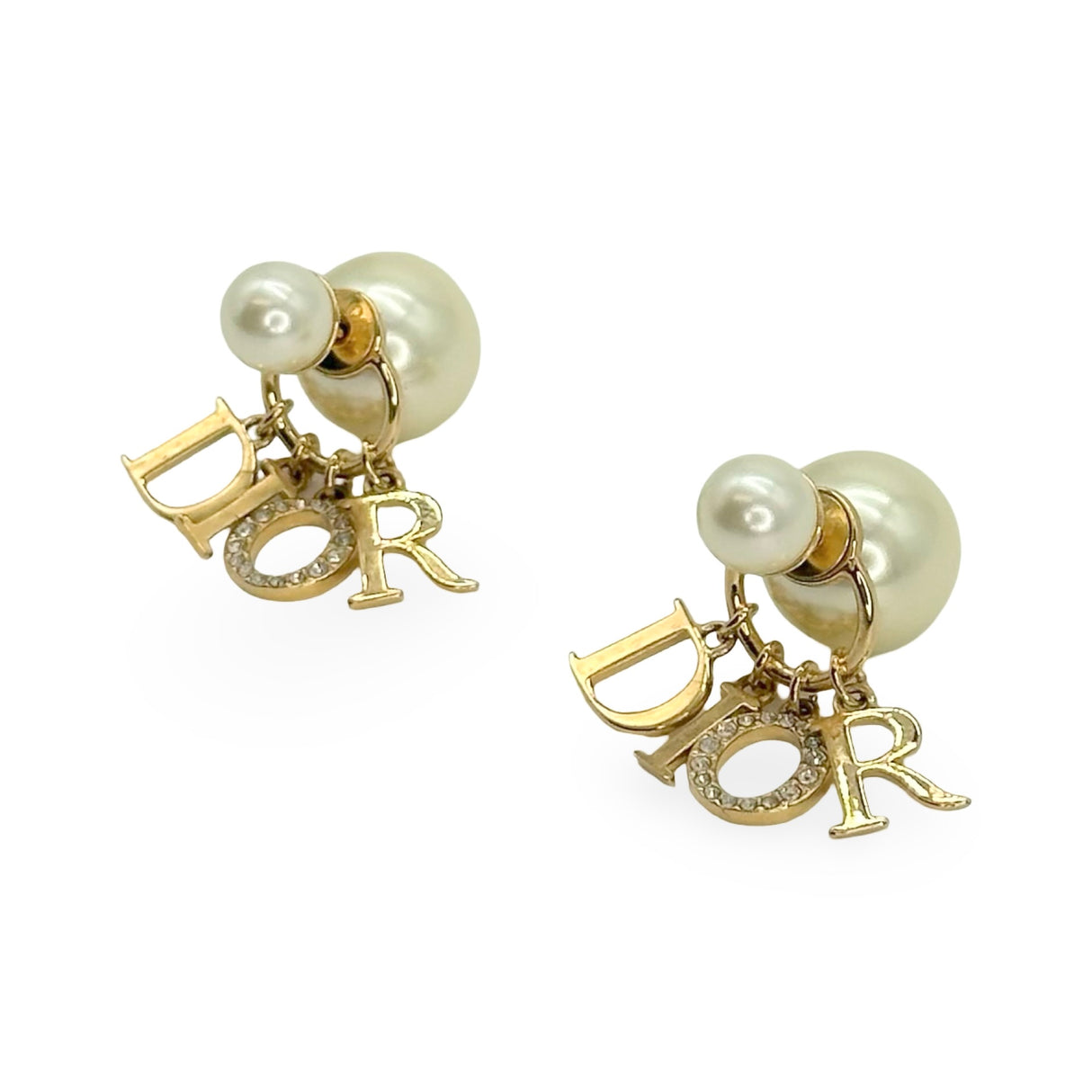 CHRISTIAN DIOR: Pearl Tribales Charm Earring