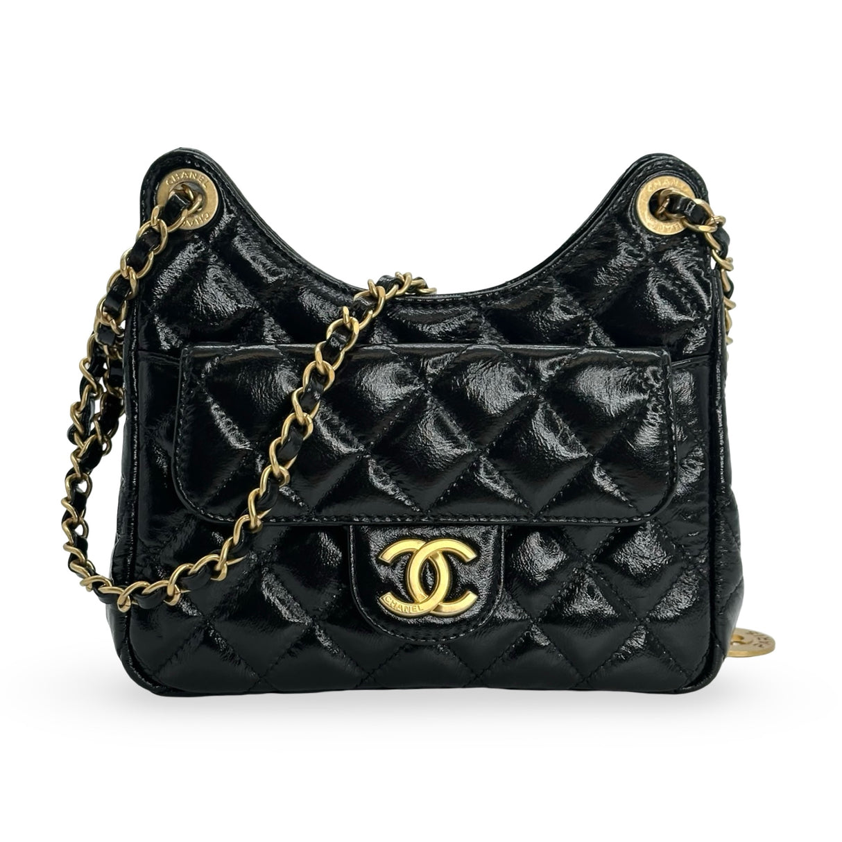 CHANEL: Quilted Calfskin Small Wavy Hobo