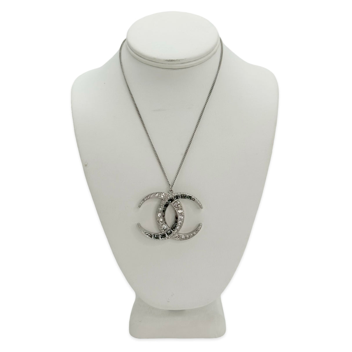 CHANEL: Baguette Crystal CC Dubai Moon Pendant Necklace