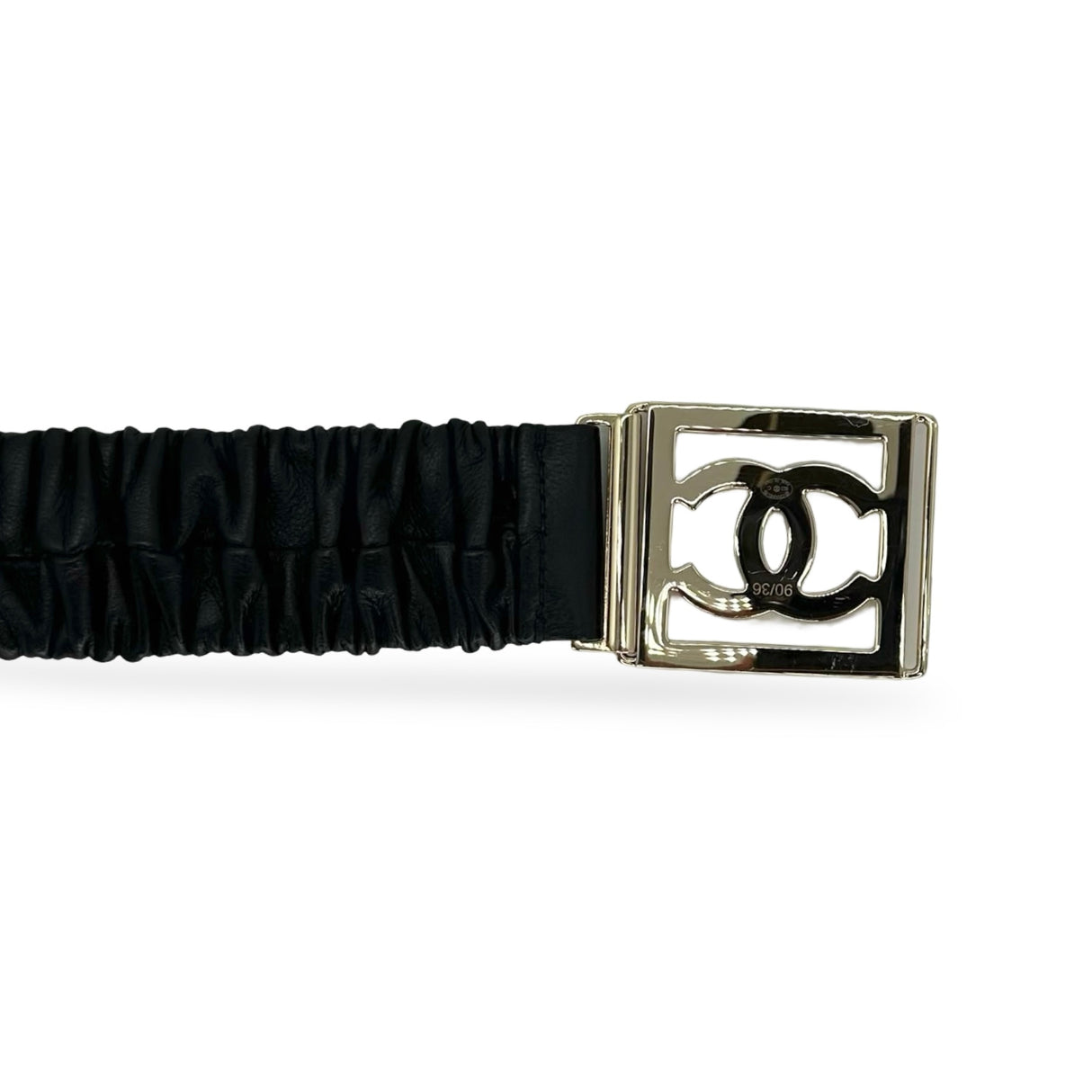CHANEL: Lambskin Ruched CC Belt