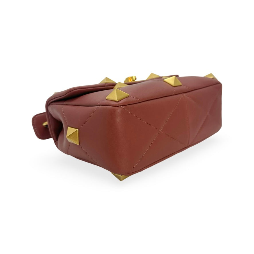 VALENTINO: Calfskin Small Roman Stud Chain Bag