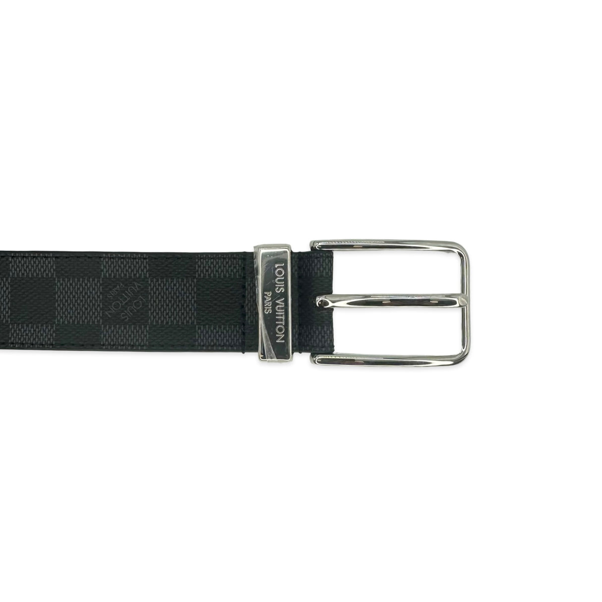 LOUIS VUITTON: Damier Graphite Pont Neuf Belt